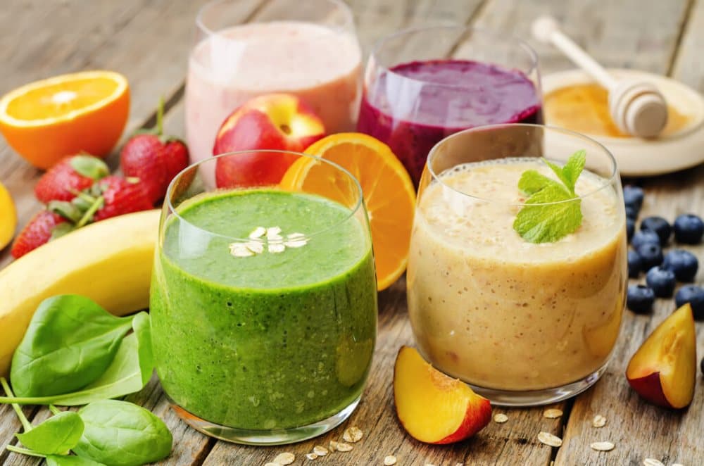 Real-fruit smoothies with fresh fruit